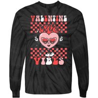 Groovy Valentine Vibes Valentines Day Retro Gift Tie-Dye Long Sleeve Shirt