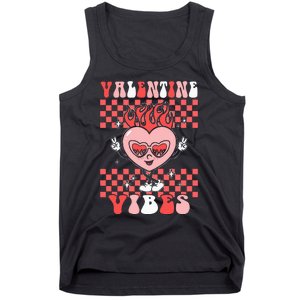 Groovy Valentine Vibes Valentines Day Retro Gift Tank Top