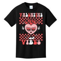 Groovy Valentine Vibes Valentines Day Retro Gift Kids T-Shirt