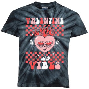 Groovy Valentine Vibes Valentines Day Retro Gift Kids Tie-Dye T-Shirt