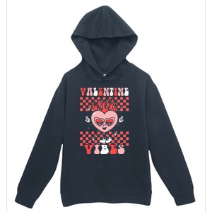 Groovy Valentine Vibes Valentines Day Retro Gift Urban Pullover Hoodie