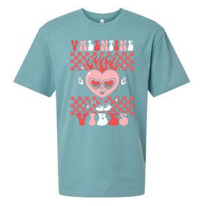 Groovy Valentine Vibes Valentines Day Retro Gift Sueded Cloud Jersey T-Shirt