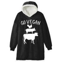 Go Vegan Vegetarian Veganism Diet Men Women Funny Vegan Hooded Wearable Blanket