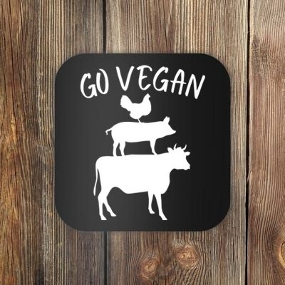 Go Vegan Vegetarian Veganism Diet Men Women Funny Vegan Coaster