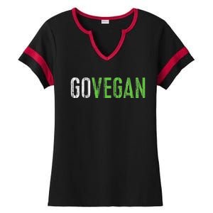 Go Vegan Vegetarian Ladies Halftime Notch Neck Tee