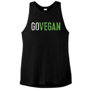 Go Vegan Vegetarian Ladies PosiCharge Tri-Blend Wicking Tank