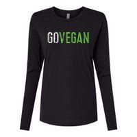 Go Vegan Vegetarian Womens Cotton Relaxed Long Sleeve T-Shirt