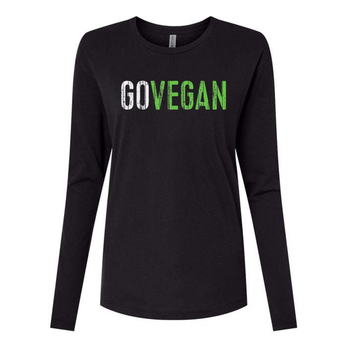 Go Vegan Vegetarian Womens Cotton Relaxed Long Sleeve T-Shirt