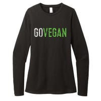 Go Vegan Vegetarian Womens CVC Long Sleeve Shirt