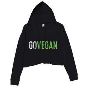 Go Vegan Vegetarian Crop Fleece Hoodie