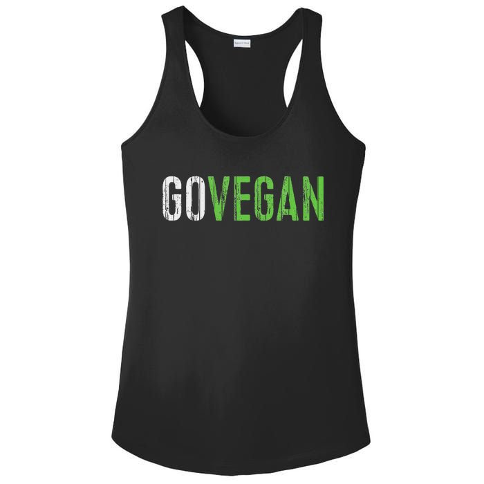 Go Vegan Vegetarian Ladies PosiCharge Competitor Racerback Tank