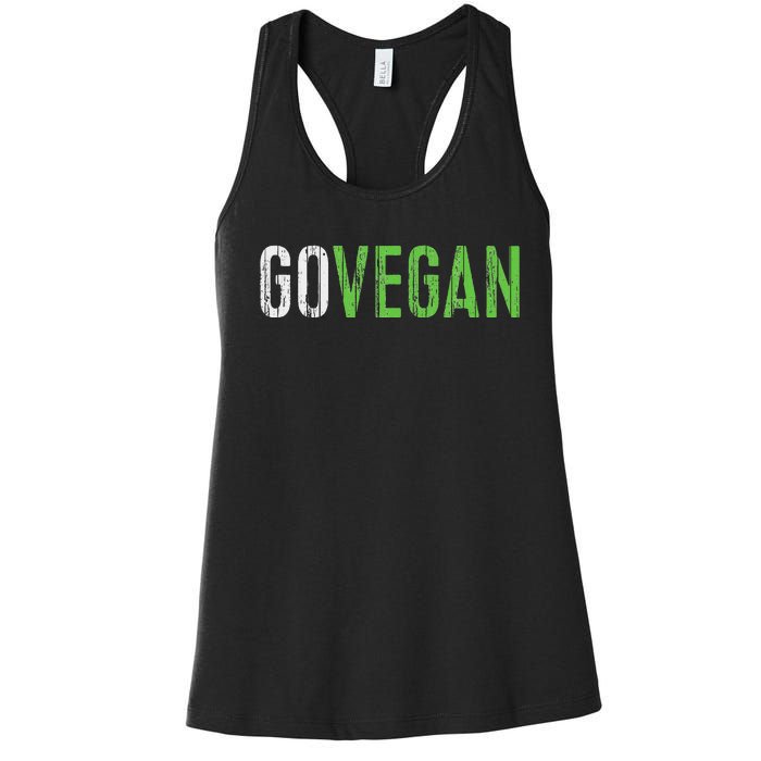 Go Vegan Vegetarian Women's Racerback Tank