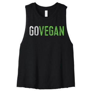 Go Vegan Vegetarian Women's Racerback Cropped Tank