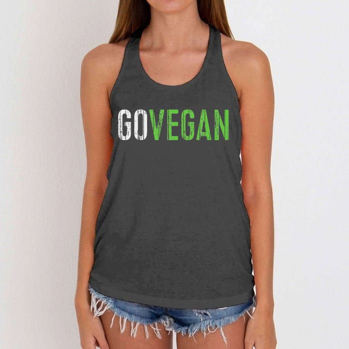 Go Vegan Vegetarian Women's Knotted Racerback Tank