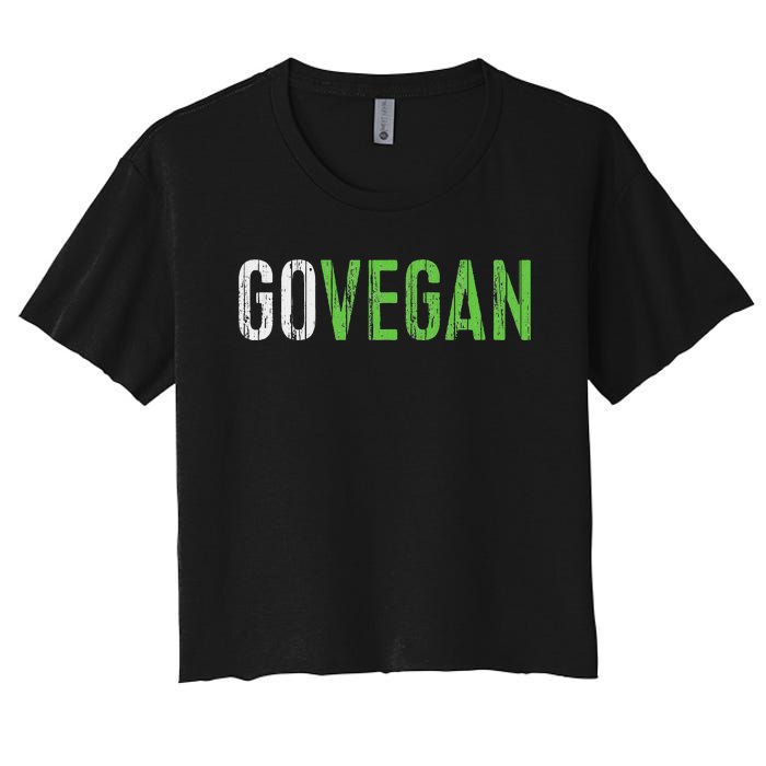 Go Vegan Vegetarian Women's Crop Top Tee