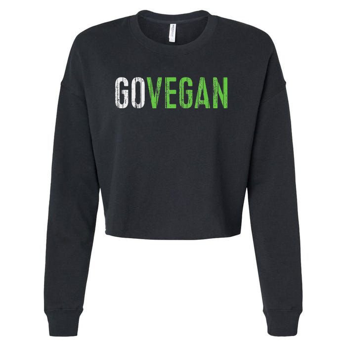 Go Vegan Vegetarian Cropped Pullover Crew