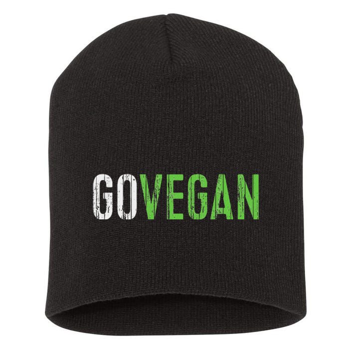 Go Vegan Vegetarian Short Acrylic Beanie