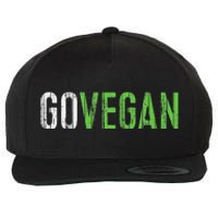 Go Vegan Vegetarian Wool Snapback Cap