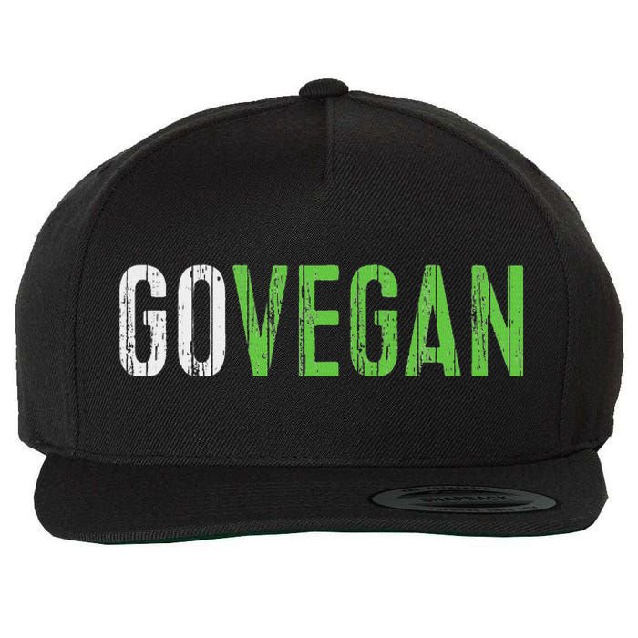 Go Vegan Vegetarian Wool Snapback Cap