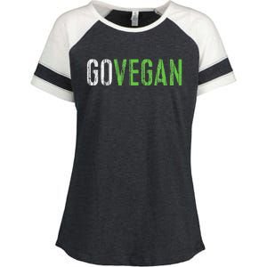 Go Vegan Vegetarian Enza Ladies Jersey Colorblock Tee