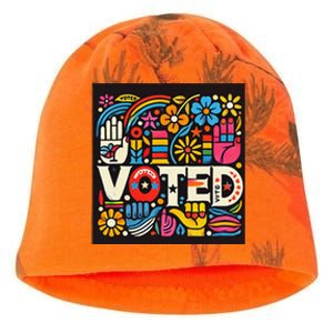 Go Vote We Going To Vote For Peace And Quiet In The World Kati - Camo Knit Beanie