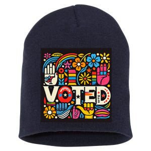 Go Vote We Going To Vote For Peace And Quiet In The World Short Acrylic Beanie