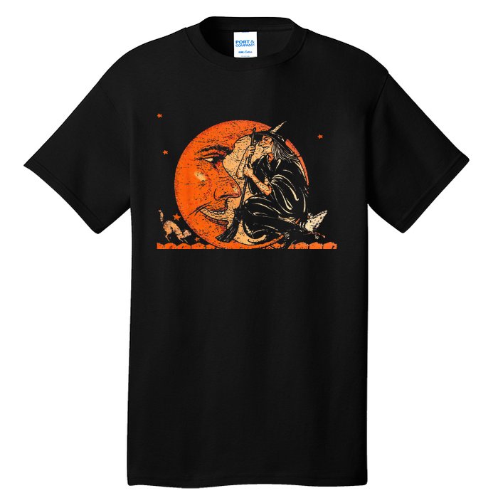 Great Vintage Witch And Moon Halloween Design Tall T-Shirt