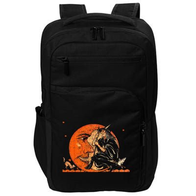 Great Vintage Witch And Moon Halloween Design Impact Tech Backpack