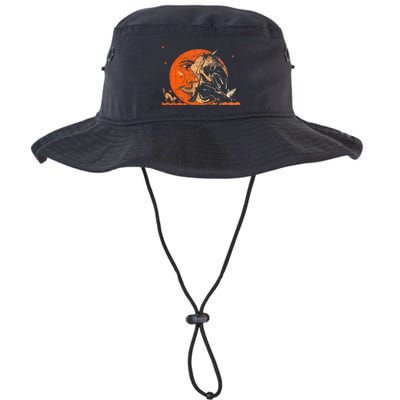 Great Vintage Witch And Moon Halloween Design Bucket Hat