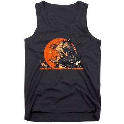 Great Vintage Witch And Moon Halloween Design Tank Top