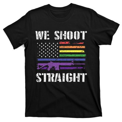 Gay Veteran We Shoot Straight LGBT Veterans Day T-Shirt