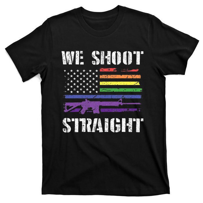 Gay Veteran We Shoot Straight LGBT Veterans Day T-Shirt