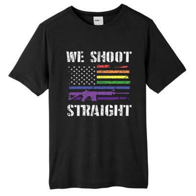 Gay Veteran We Shoot Straight LGBT Veterans Day Tall Fusion ChromaSoft Performance T-Shirt