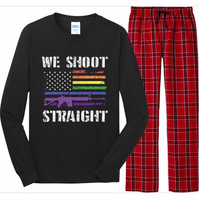 Gay Veteran We Shoot Straight LGBT Veterans Day Long Sleeve Pajama Set