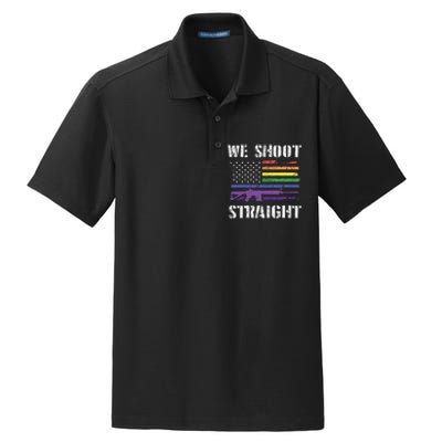 Gay Veteran We Shoot Straight LGBT Veterans Day Dry Zone Grid Polo