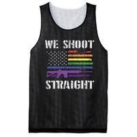 Gay Veteran We Shoot Straight LGBT Veterans Day Mesh Reversible Basketball Jersey Tank