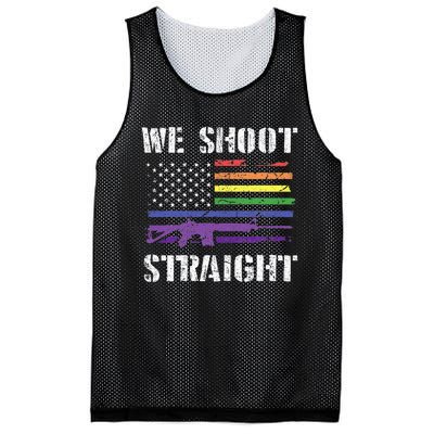 Gay Veteran We Shoot Straight LGBT Veterans Day Mesh Reversible Basketball Jersey Tank