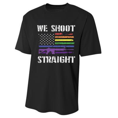 Gay Veteran We Shoot Straight LGBT Veterans Day Performance Sprint T-Shirt