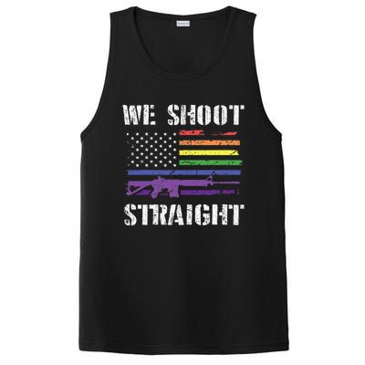 Gay Veteran We Shoot Straight LGBT Veterans Day PosiCharge Competitor Tank