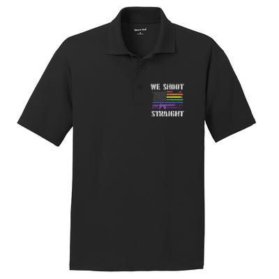 Gay Veteran We Shoot Straight LGBT Veterans Day PosiCharge RacerMesh Polo