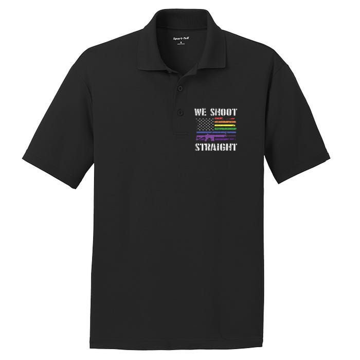 Gay Veteran We Shoot Straight LGBT Veterans Day PosiCharge RacerMesh Polo