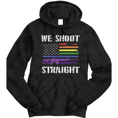 Gay Veteran We Shoot Straight LGBT Veterans Day Tie Dye Hoodie