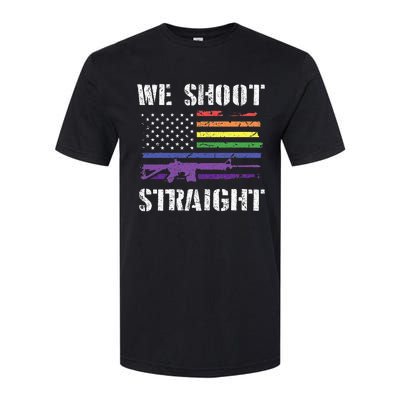 Gay Veteran We Shoot Straight LGBT Veterans Day Softstyle CVC T-Shirt