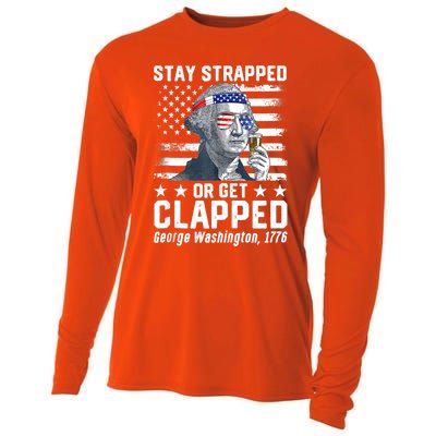 George Washington 1776 Stay Strapped Or Get Clapped Cooling Performance Long Sleeve Crew