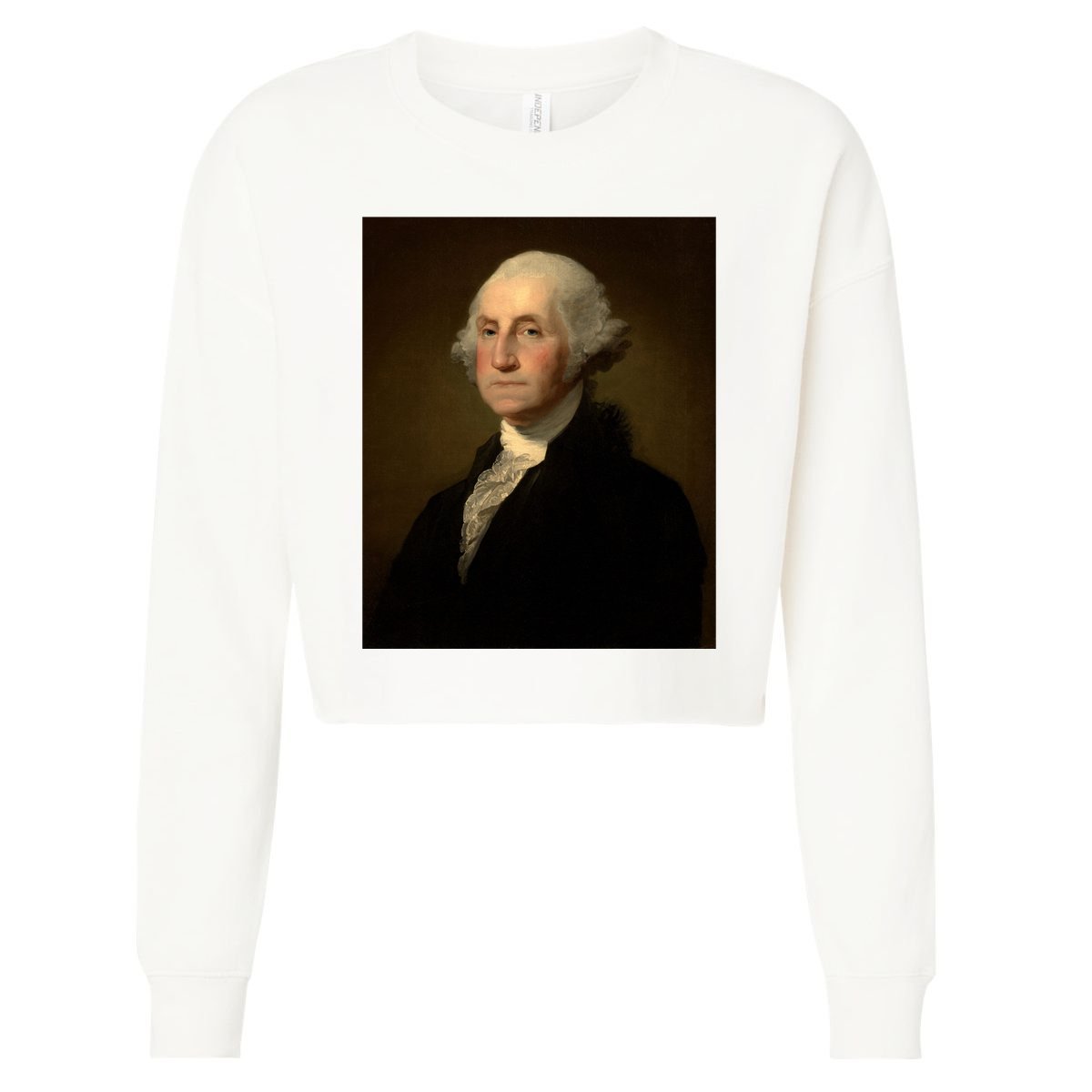 George Washington 1st President Of The United States Cropped Pullover Crew