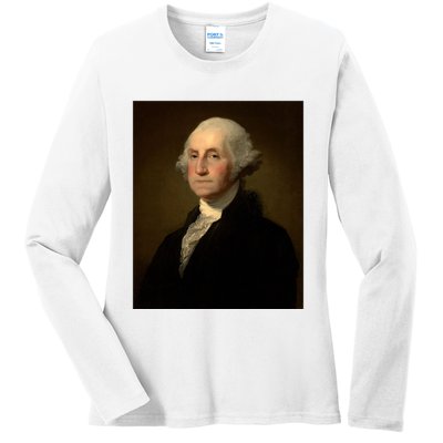 George Washington 1st President Of The United States Ladies Long Sleeve Shirt