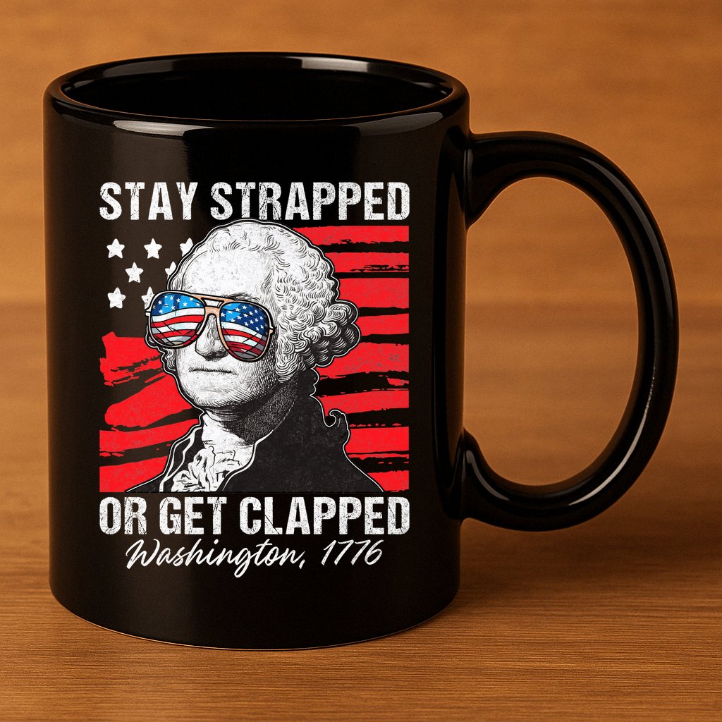 George Washington 1776 Stay Strapped 11oz C Handle Ceramic Mug