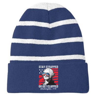 George Washington 1776 Stay Strapped Striped Beanie with Solid Band