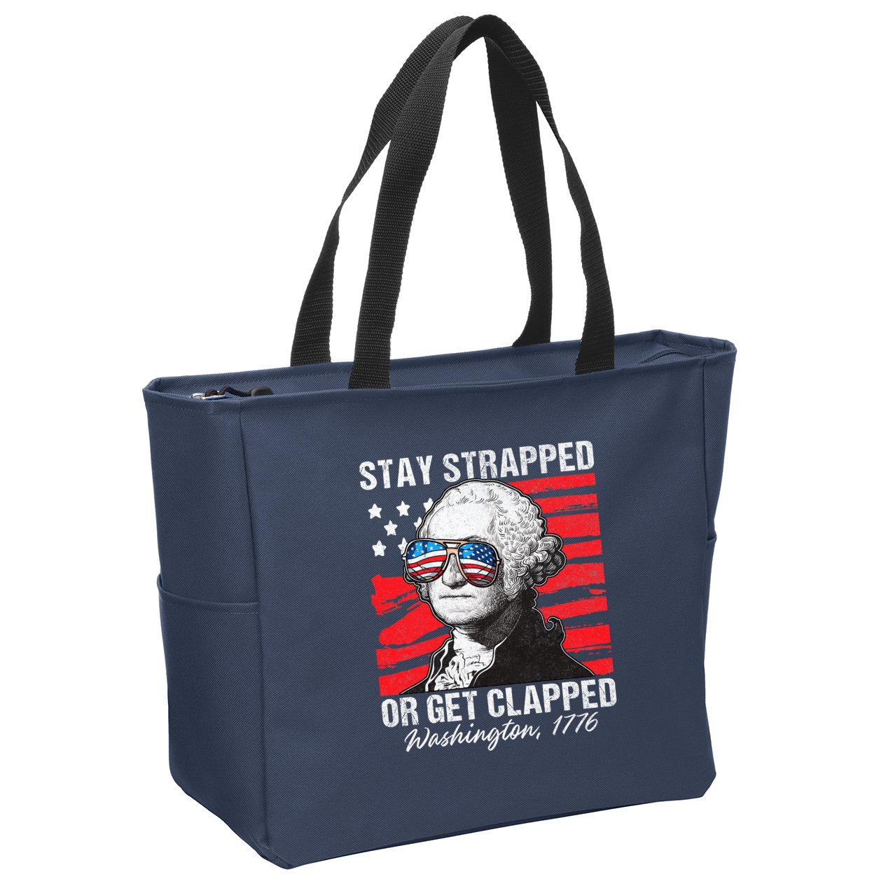 George Washington 1776 Stay Strapped Zip Tote Bag