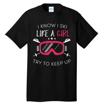 Girl Winter 2018 Skiing Tall T-Shirt